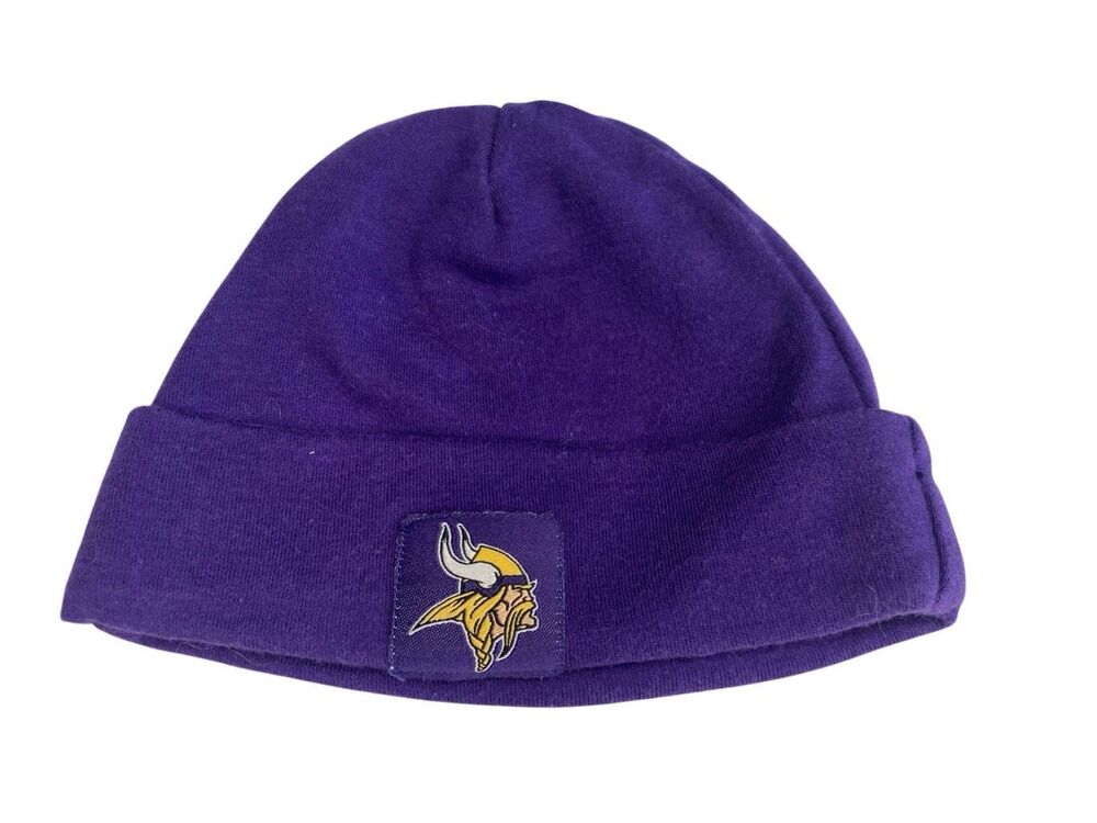 NFL Minnesota Vikings Baby Infant Cuffed Beanie Hat Football Logo Winter Cap